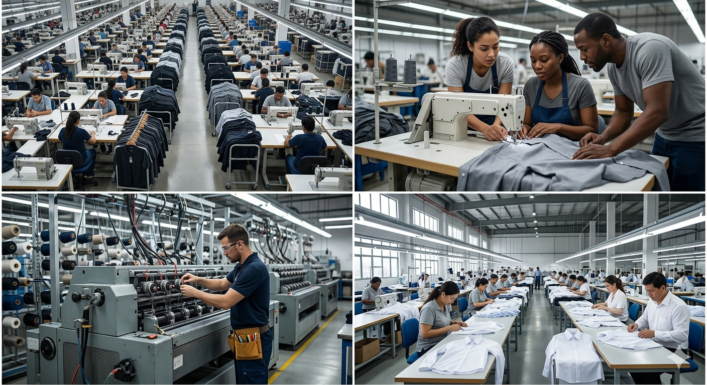 Los Angeles apparel manufacturing floor